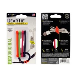 Nite Ize Gear Tie® Twist Tie™ 3" - 4-Pack -Outdoor Equip Store 22014