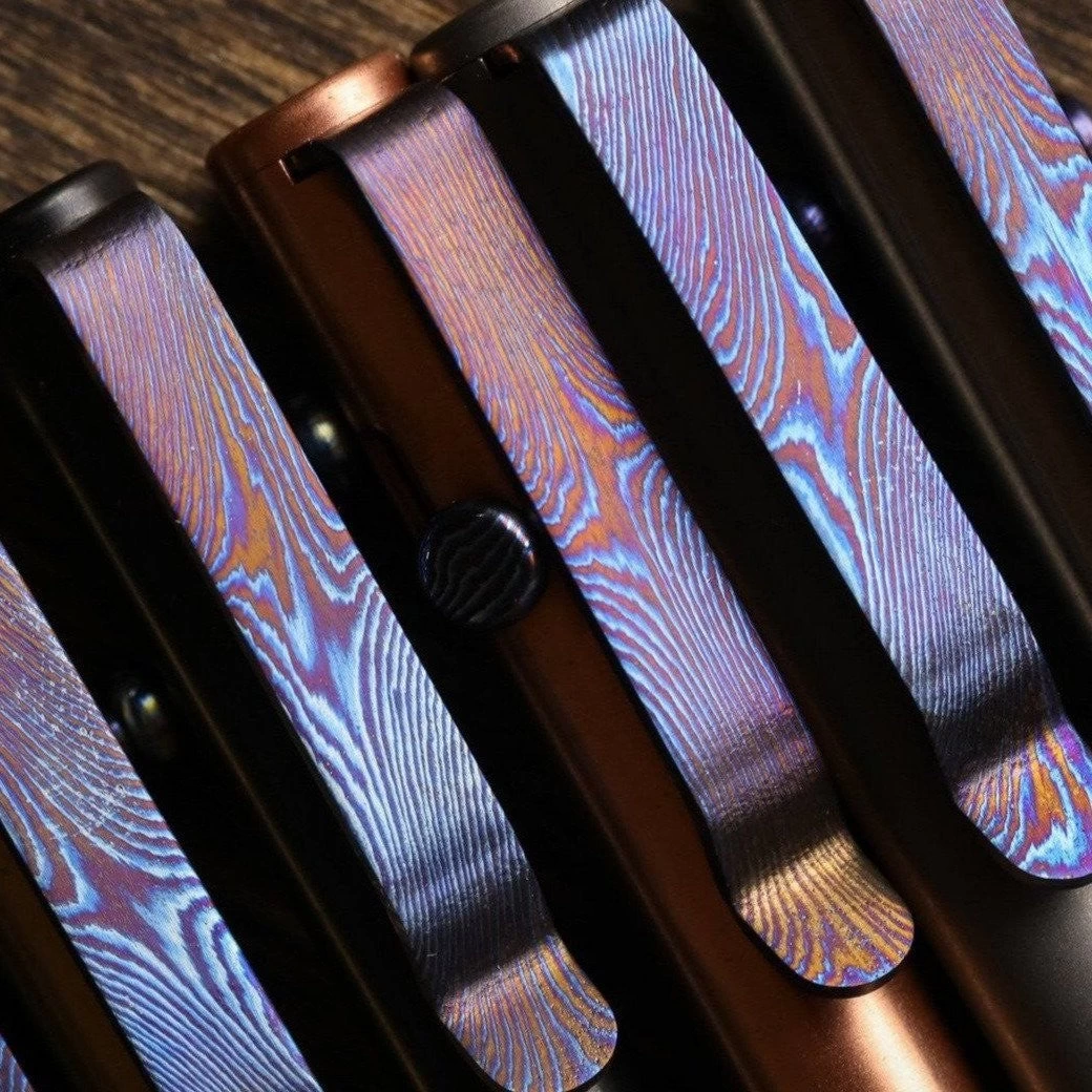 Ti Damascus Pocket Clip 2 Ti Damascus Pocket Clip - Image 2