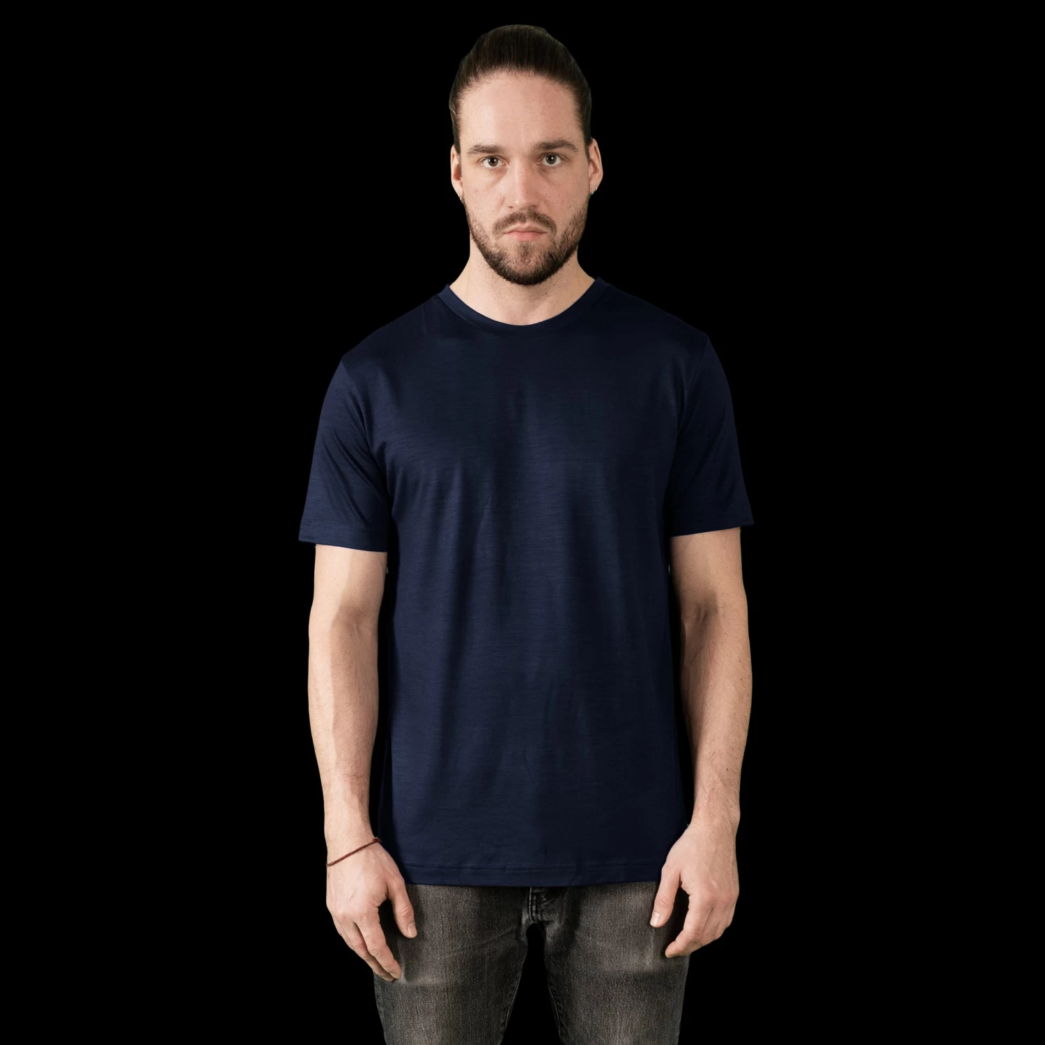Ultrafine Merino T-Shirt - Navy 2 Ultrafine Merino T-Shirt - Navy - Image 2
