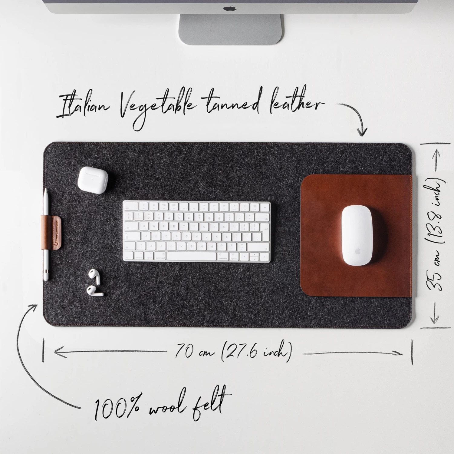 Wool Felt & Leather Desk Mat 3 Wool Felt & Leather Desk Mat - Image 3