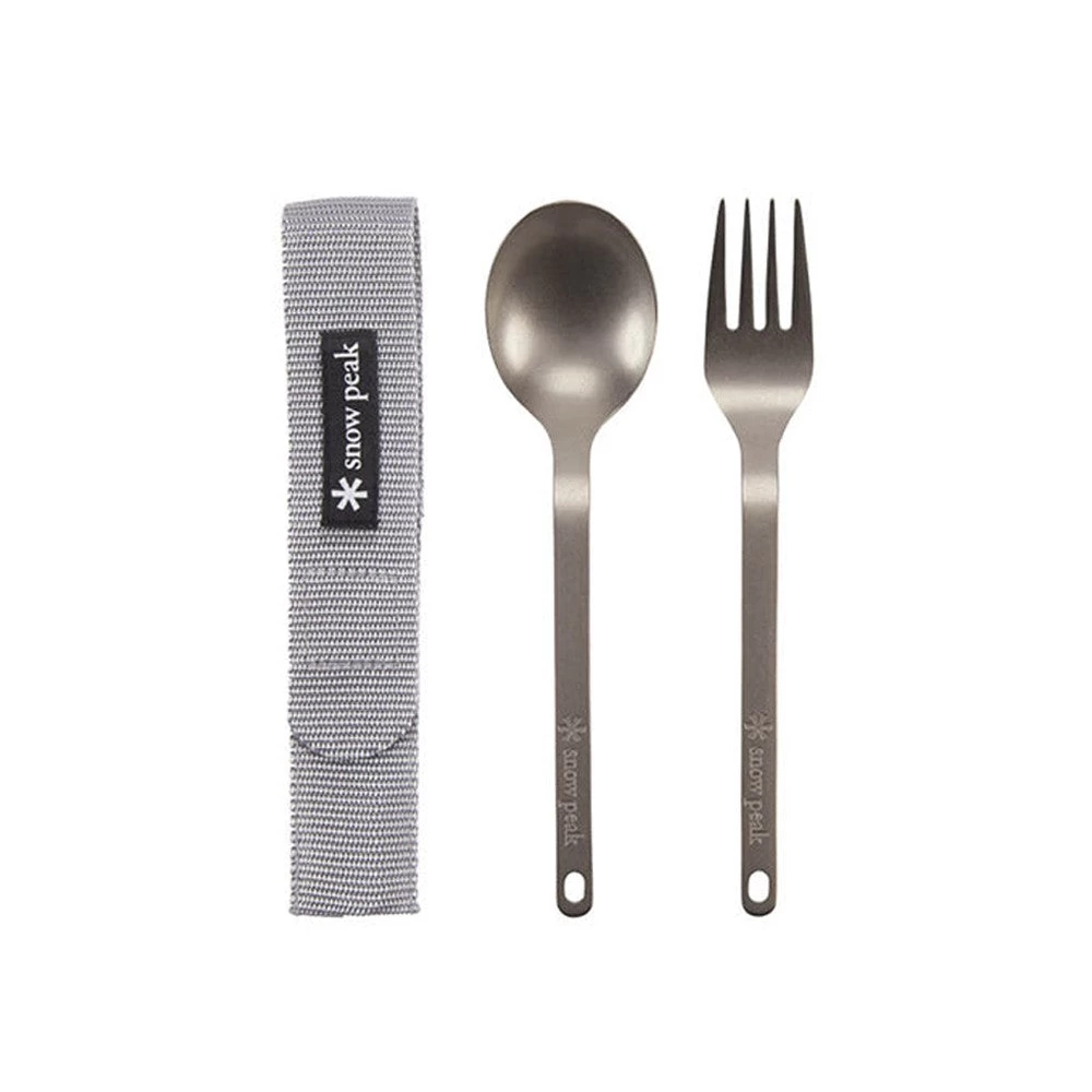 Snow Peak Titanium Fork & Spoon Set 1 Snow Peak Titanium Fork & Spoon Set