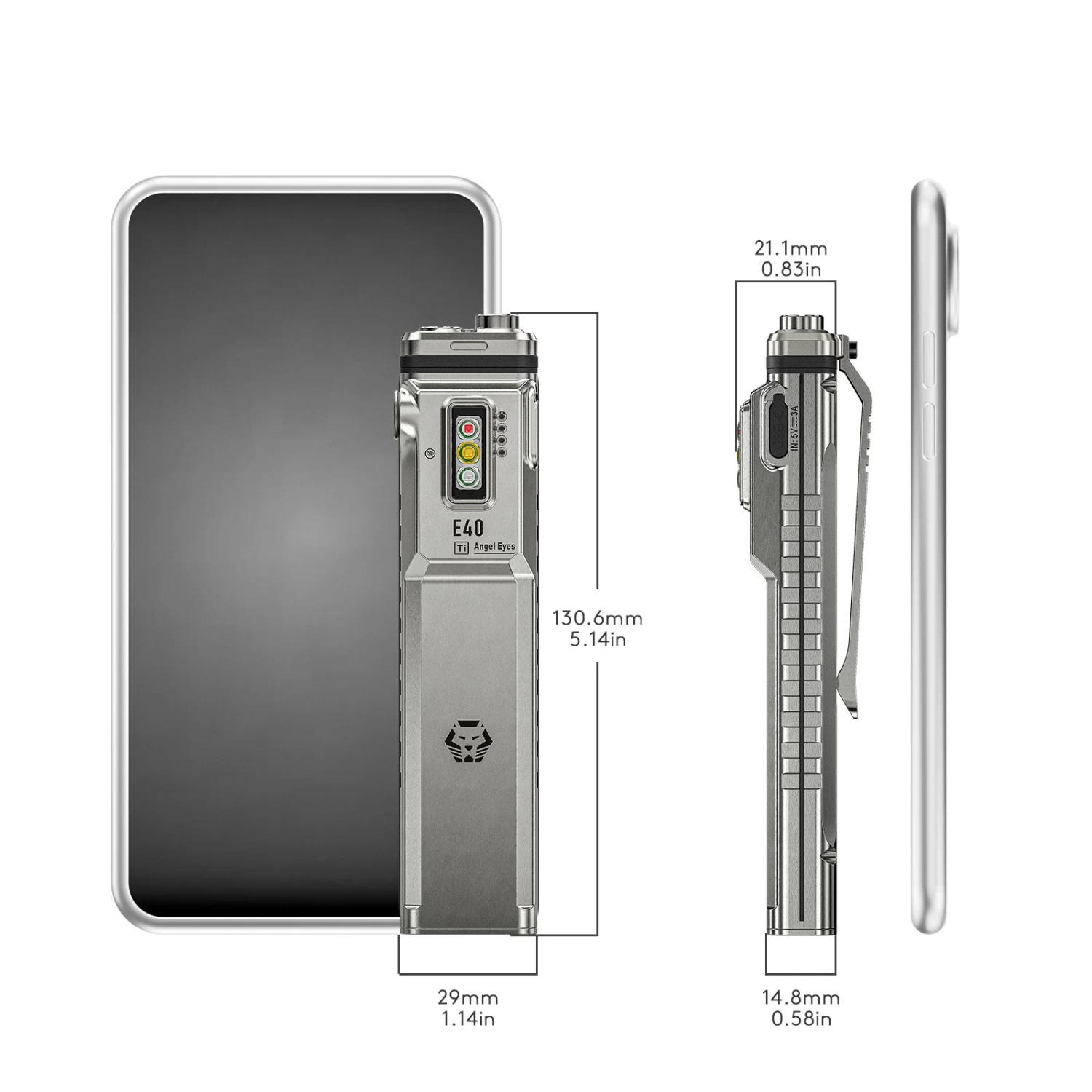 Angel Eyes E40 Titanium Flashlight 9 Angel Eyes E40 Titanium Flashlight - Image 9