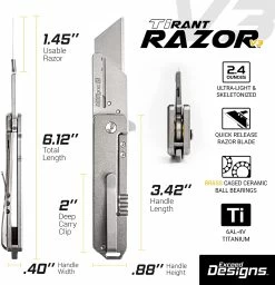 TiRant RAZOR V3 Utility Knife 28 TiRant RAZOR V3 Utility Knife -Outdoor Equip Store V3 TiRant Razor titanium utility knife features 59f33d70 6b72 4ffb 84e1 0f00e90af139