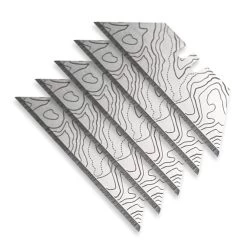Topo Map Utility Blades 5-Pack -Outdoor Equip Store silver topo map razor blades utility knife blades